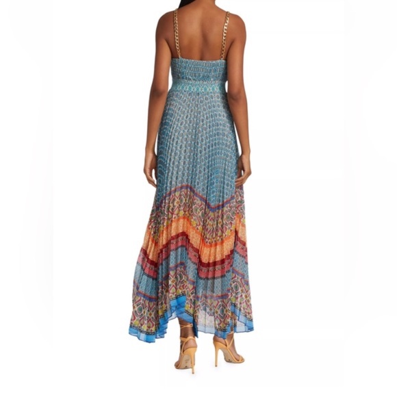 Alice + Olivia Gloria Chain-Strap Pleated Maxi Dress Size 0 - Picture 7 of 9